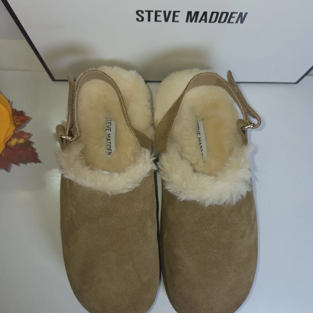 Steve Madden Tan Suede Slip-On Shoes - Picture 3 of 10